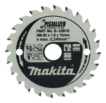 T.C.T saeketas 85X1X15mm 7° T24 T.C.T • 85 x15 mm • T24 • 7° • MDF/laminaat