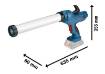 Akusilikoonipüstol 18V GCG 18V-600, ilma akuta 300/400ml padrunile, 300/400/600ml vorstile