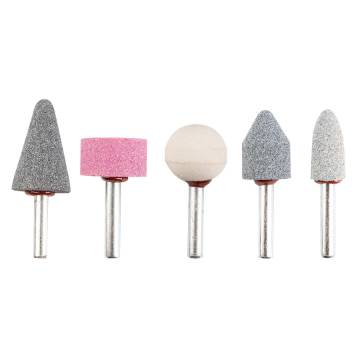 Mounted stone set, 5 pcs, chrome plated shank, dia 6mm (1/4")