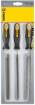 Steel file set 3pcs. - 200mm, bimaterial handle