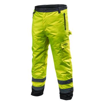 High vision working trousers, insulated, yellow size S
