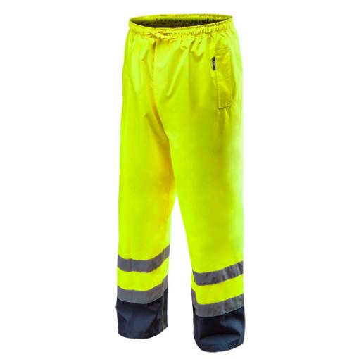 High vision working trousers, waterproof, yellow size XL