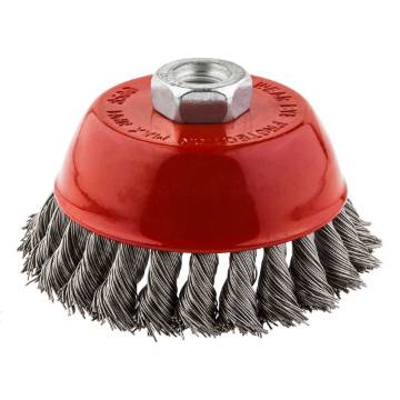 Bowl cup brush 100xM14 twisted stainless steel wire 0.50mm