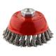 Bowl cup brush 100xM14 twisted stainless steel wire 0.50mm