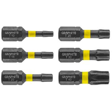 Impact bit TX10/15/20/25/30/40 x 25 mm, 6 pcs