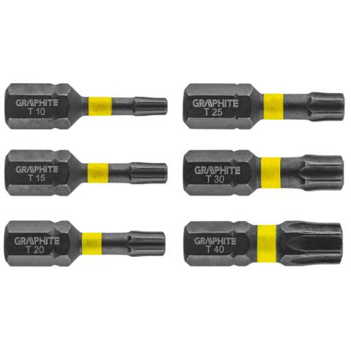 Impact bit TX10/15/20/25/30/40 x 25 mm, 6 pcs