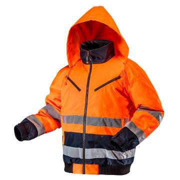 High vision working jacket, insulated, orange size M