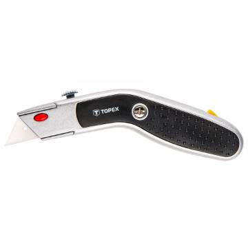 Knife with trapezoidal blade, metal body