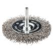 Circular brush 75mm x 6 shaft crimped stainless steel wire 0.30mm