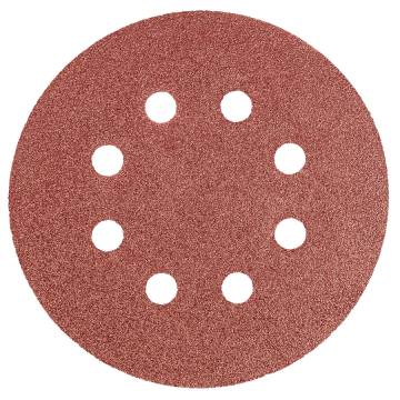 Velcro sand paper K80, 125mm, with holes, 5pcs set