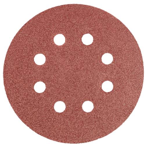 Velcro sand paper K80, 125mm, with holes, 5pcs set