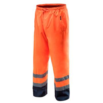 High vision working trousers, waterproof, orange size XXL