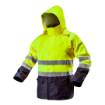 High vision working jacket, waterproof, yellow size XL