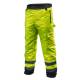 High vision working trousers, insulated, yellow size XL