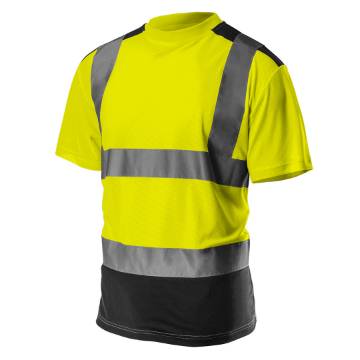 High visibility T-shirt, dark bottom, yellow size XXL