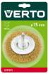 Circular brush 75mm with shaft brass plated steel wire, crimped