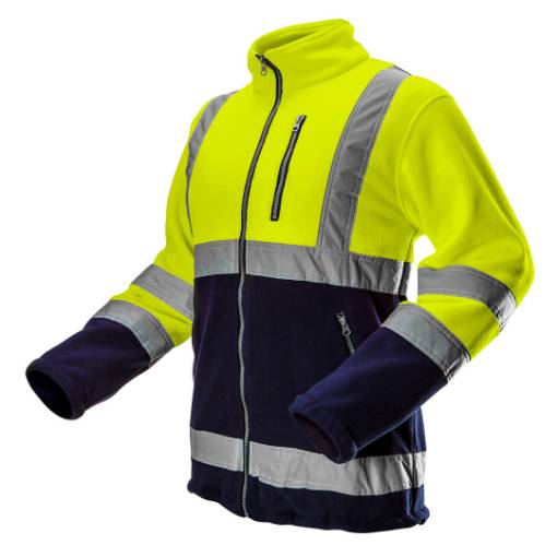 High visibility polar fleece jacket, yellow size M