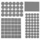 Adhesive felt pads set, grey, 106 pcs