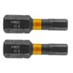 HEX4 x 25 mm impact bits, 2 pcs.