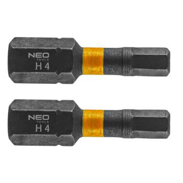 HEX4 x 25 mm impact bits, 2 pcs.