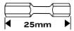 HEX4 x 25 mm impact bits, 2 pcs.