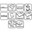 Diamond hole saw 45 mm x M14