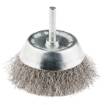 Cup brush 75mm x 6 with shaft crimped stainless steel wire 0.30mm