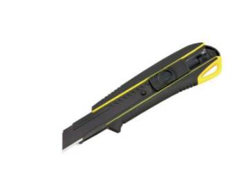 Cutter with screw and push device, 18mm automatic lock