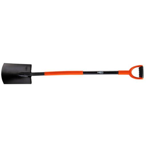 Hardened spade with metal handle