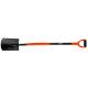 Hardened spade with metal handle