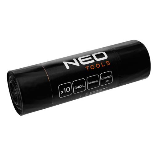 240 L building bags, black, 10 pieces, 60 mic