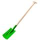 Straight spade, wooden handle, "T" handle
