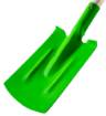 Straight spade, wooden handle, "T" handle