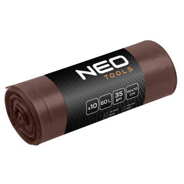 Waste sacks 60 L, brown, 35 mic, 10 pcs.