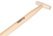 Straight spade, wooden handle, "T" grip, American