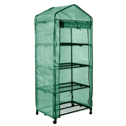 Greenhouse 69 x 49 x 160 cm, PE film, metal construction, castors