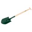 Pointed spade, wooden handle, "T" grip, American
