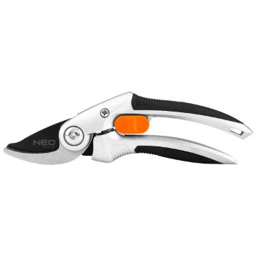 By-pass secateurs 210 mm, range up to 20 mm, aluminium, TPR rubber-coated handle