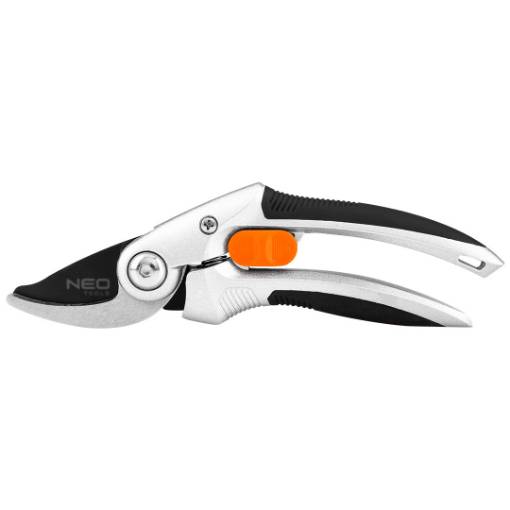 By-pass secateurs 210 mm, range up to 20 mm, aluminium, TPR rubber-coated handle