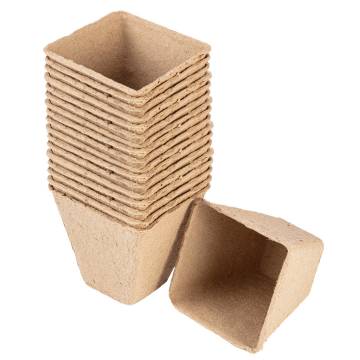 Peat seed pots: 8 x 8 x 7.8 cm, 18 pieces