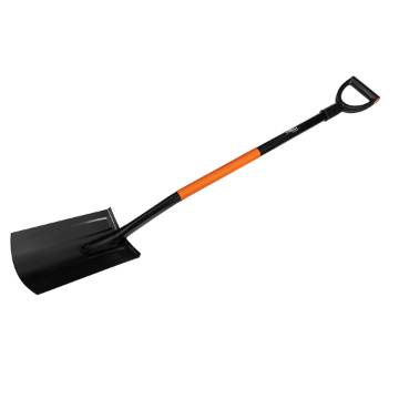 Hardened spade, metal handle, straight