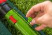 Oscilating sprinkler, coverage up to 15 x 19 m, 18 rubber nozzles, needle plug for nozzle cleaning