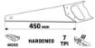 Handsaw 450 mm, PTFE, with cover