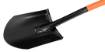 Hardened spade, metal handle, sharp