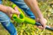 Sharp spade, metal handle, plactic grip