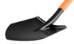 Hardened spade with metal handle, sharp