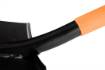 Hardened spade with metal handle, sharp