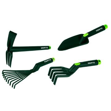 Hand tool set 4 pcs plastic (rakes, claws, shovel, hoe/claws)