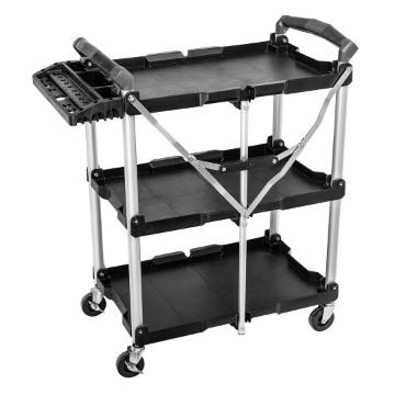 Folding service trolley 75 kg with tool organizer