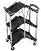 Folding service trolley 75 kg with tool organizer